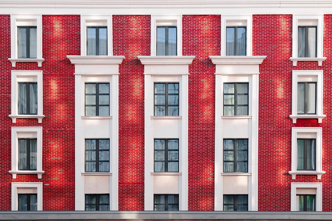 Contemporary house facade at golden hour